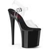 Pleaser - NAUGHTY808 Sandale à bride à la cheville, Pole dance chaussures - Transparent/Noir Product image